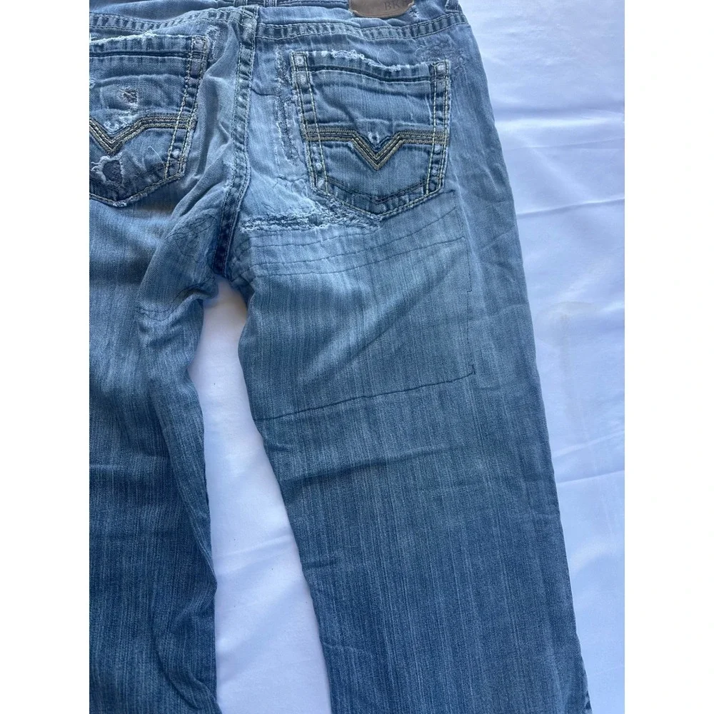BKE Tyler Straight Leg Distressed Medium Wash Mens Denim Jeans 32R